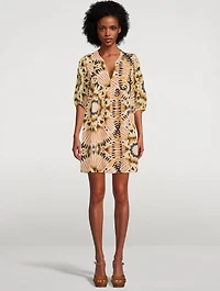 Cleo Mini Dress Ikat Print
