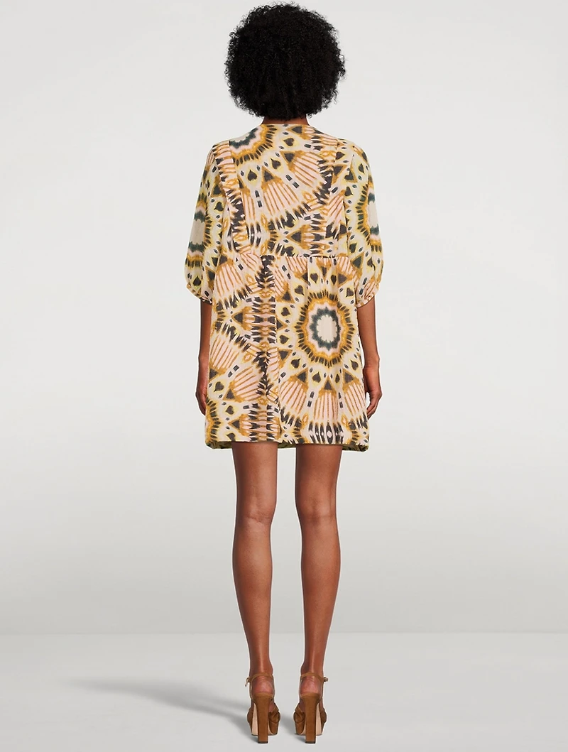 Cleo Mini Dress Ikat Print