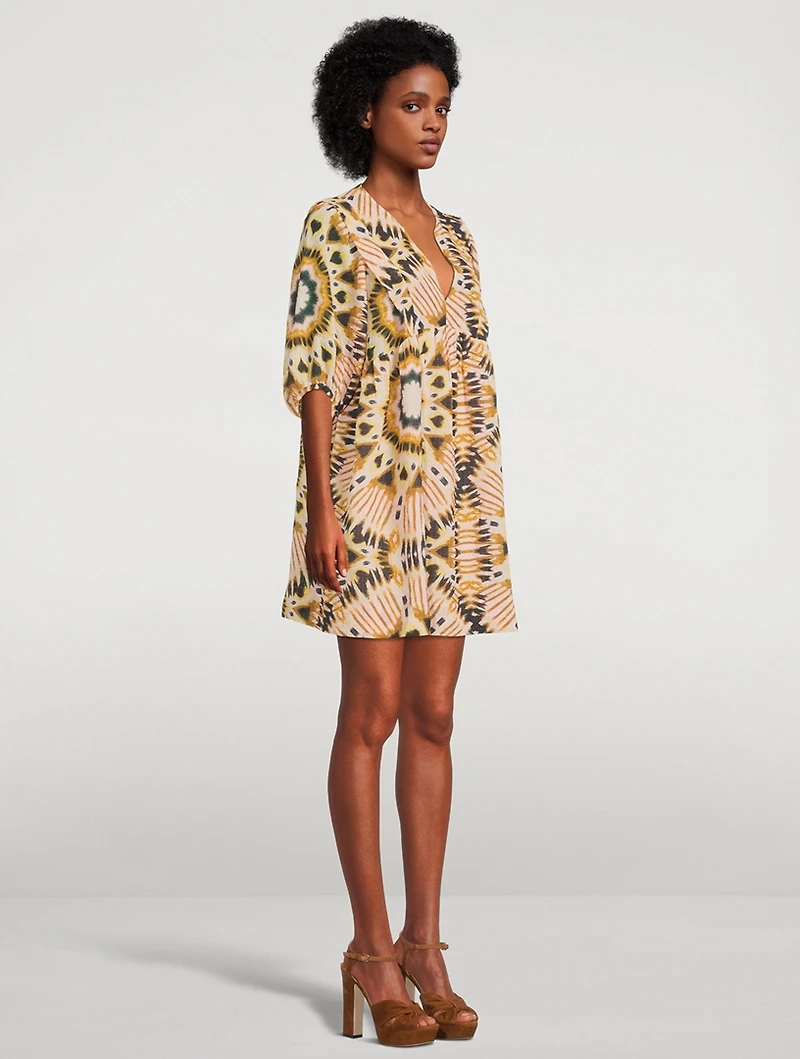 Cleo Mini Dress Ikat Print