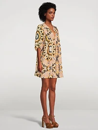 Cleo Mini Dress Ikat Print