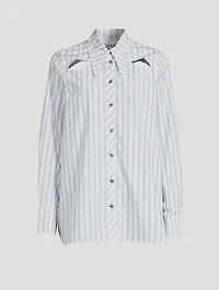 Cut-Out Shirt Stripe Print
