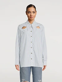 Cut-Out Shirt Stripe Print