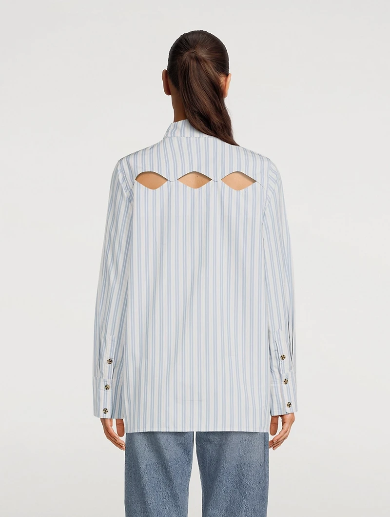 Cut-Out Shirt Stripe Print