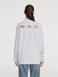 Cut-Out Shirt Stripe Print