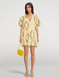 Pleated Georgette Mini Dress