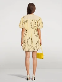 Pleated Georgette Mini Dress