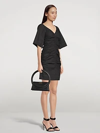 Ruched Cotton Poplin Dress
