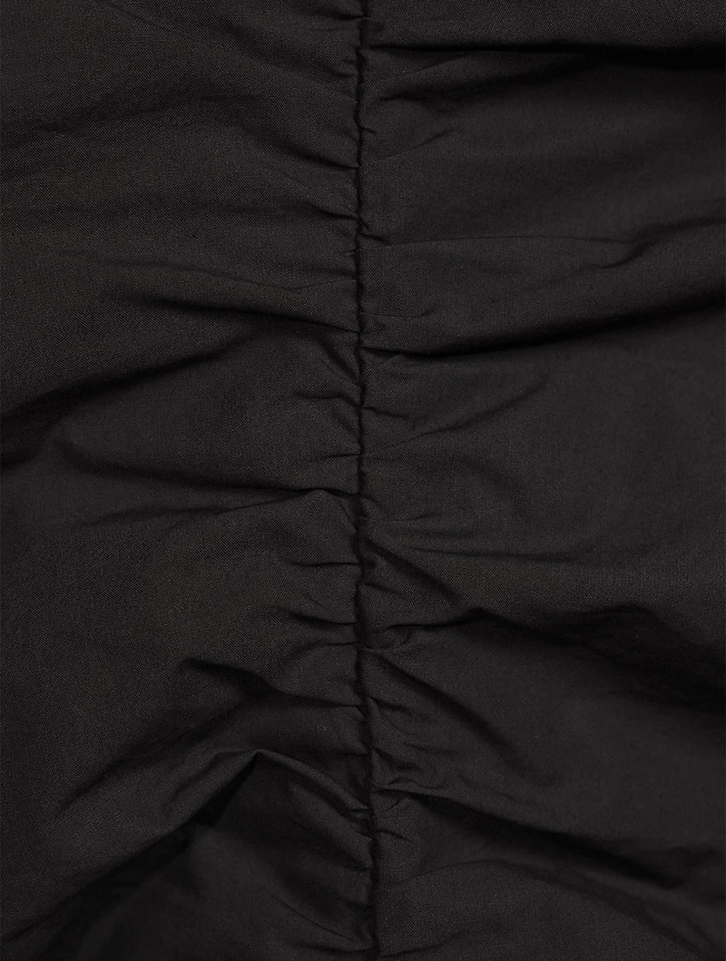 Ruched Cotton Poplin Dress