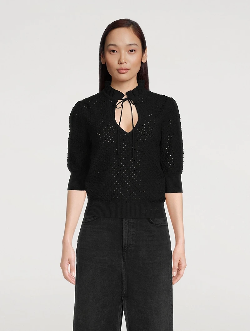 Bouclé Knit T-Shirt
