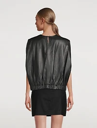 Hanwa Leather Sleeveless Top