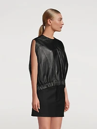 Hanwa Leather Sleeveless Top