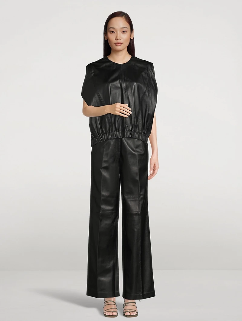 Noro Straight-Leg Leather Trousers