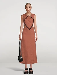 Embellished Hemp Cut-Out Dress