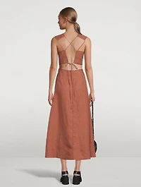 Embellished Hemp Cut-Out Dress