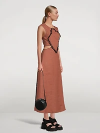 Embellished Hemp Cut-Out Dress