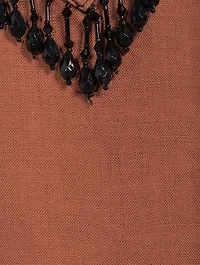 Embellished Hemp Cut-Out Dress