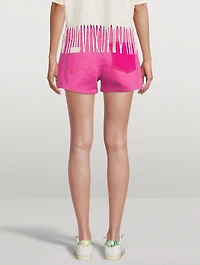 Cutline Colourblock Denim Shorts