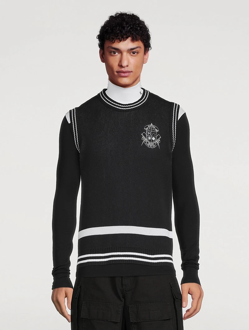 Crest Knit Sweater Vest