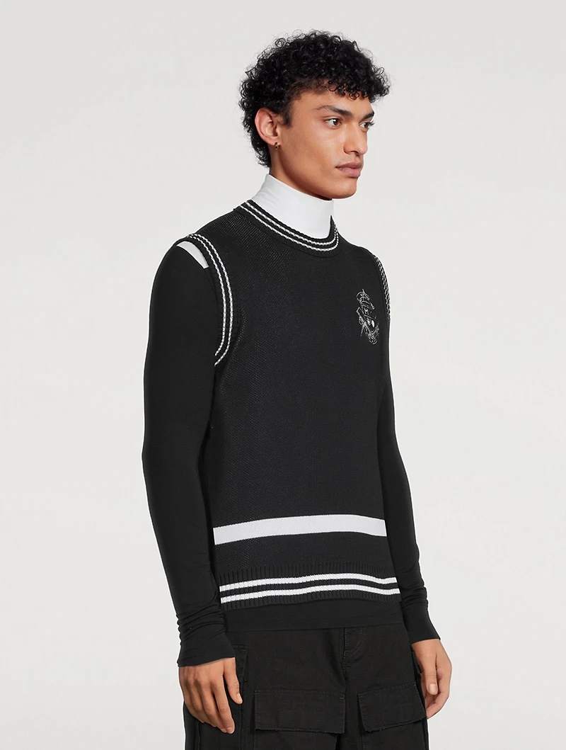 Crest Knit Sweater Vest