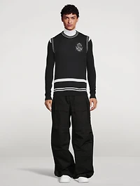 Crest Knit Sweater Vest