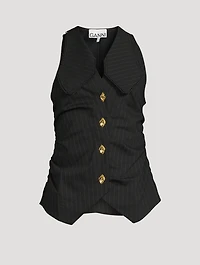 Pinstripe Ruched Vest