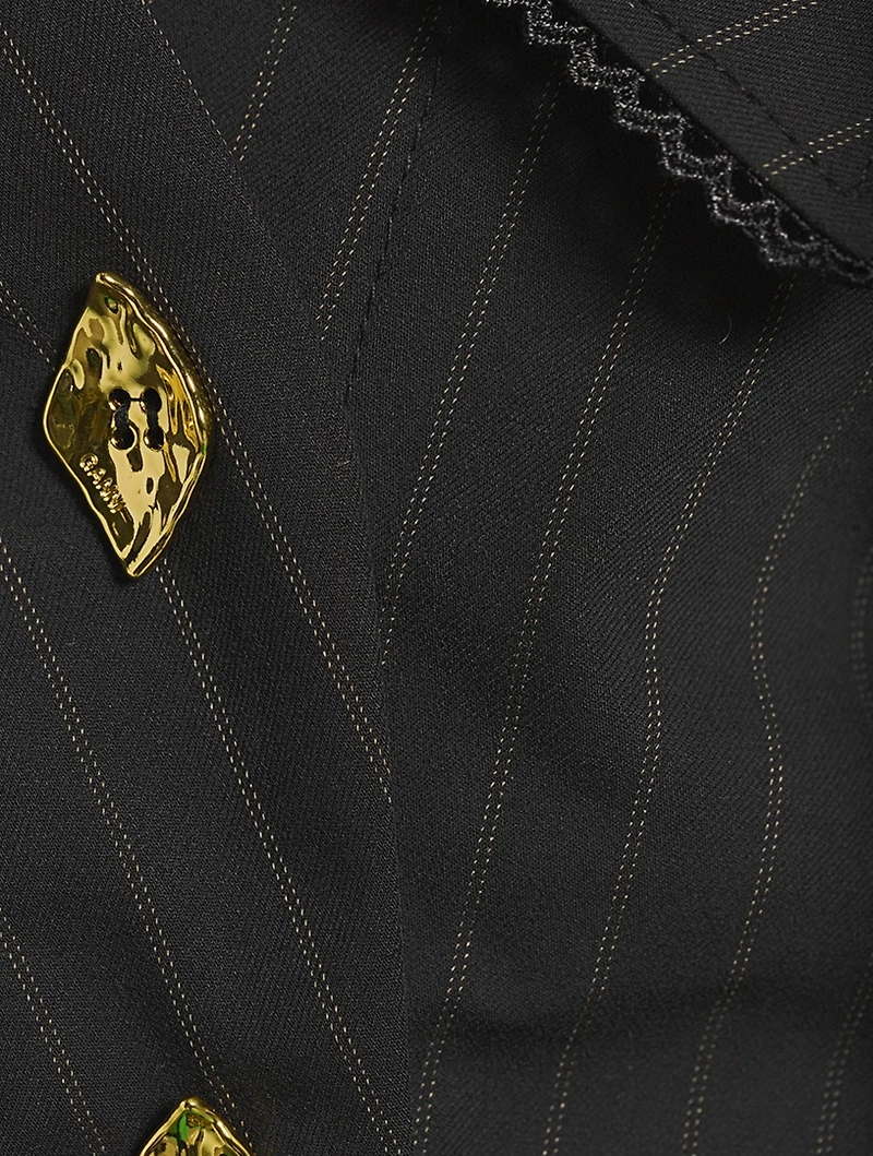 Pinstripe Ruched Vest