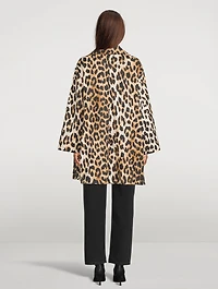 Oversized Canvas Jacket Leopard Print