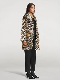 Oversized Canvas Jacket Leopard Print