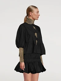 Cotton Poplin Peplum Blouse