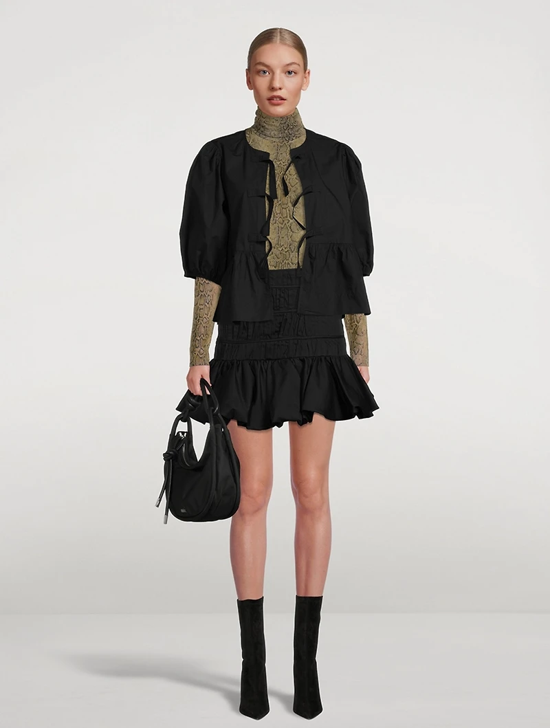 Cotton Poplin Peplum Blouse