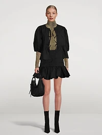 Cotton Poplin Peplum Blouse