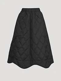 Ripstop Quilt Wavy Hem Skirt