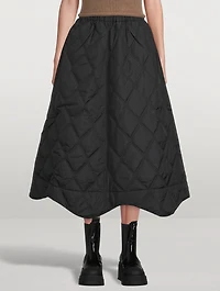 Ripstop Quilt Wavy Hem Skirt