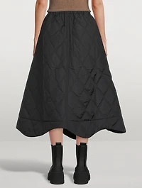 Ripstop Quilt Wavy Hem Skirt