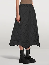 Ripstop Quilt Wavy Hem Skirt
