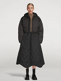 Ripstop Quilt Wavy Hem Skirt