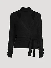 Brushed Alpaca Wrap Blouse