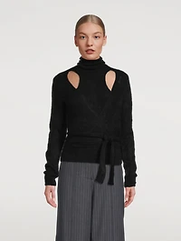 Brushed Alpaca Wrap Blouse
