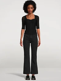Stretch Lace Ruched Blouse
