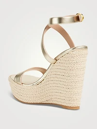 Alex Metallic Leather Platform Wedge Sandals