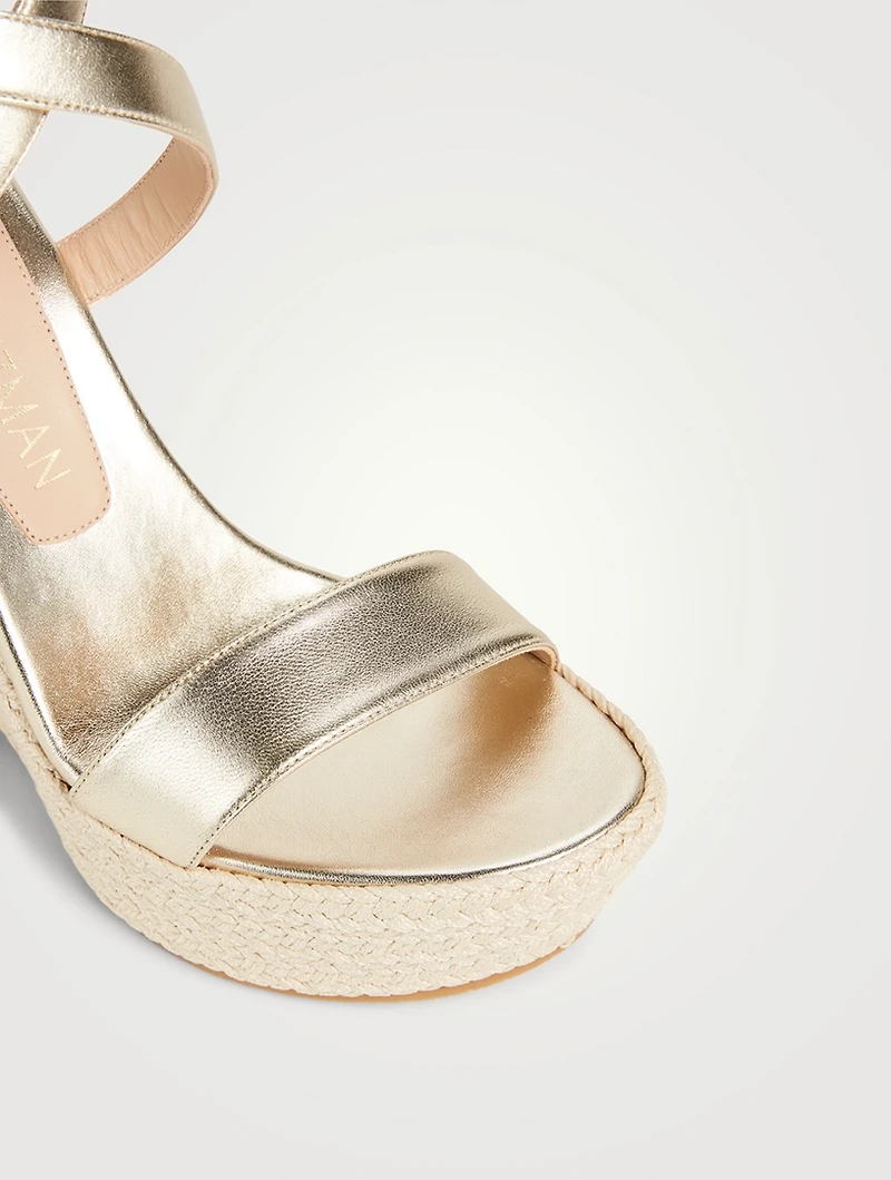 Alex Metallic Leather Platform Wedge Sandals
