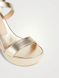 Alex Metallic Leather Platform Wedge Sandals