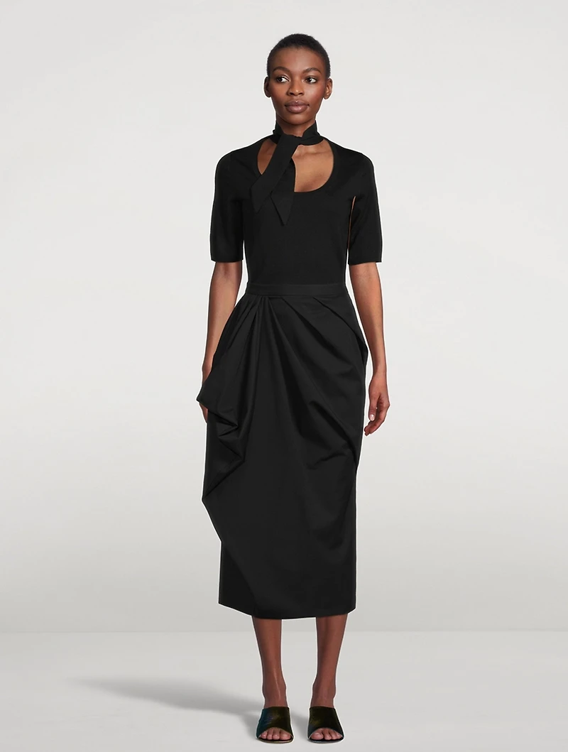 Salfa Cotton And Wool Tulip Skirt