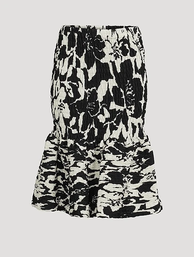 Saturn Printed Smocked Midi Skirt Floral Print