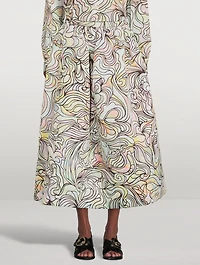 Soni Printed Cotton Midi Skirt