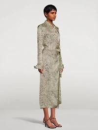 Darcia Wrap Shirt Dress Dot Print