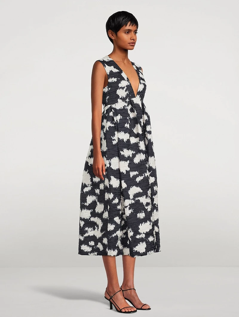 Doni Printed Peplum Midi Dress
