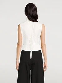 Larma Leather Sleeveless Turtleneck Bib