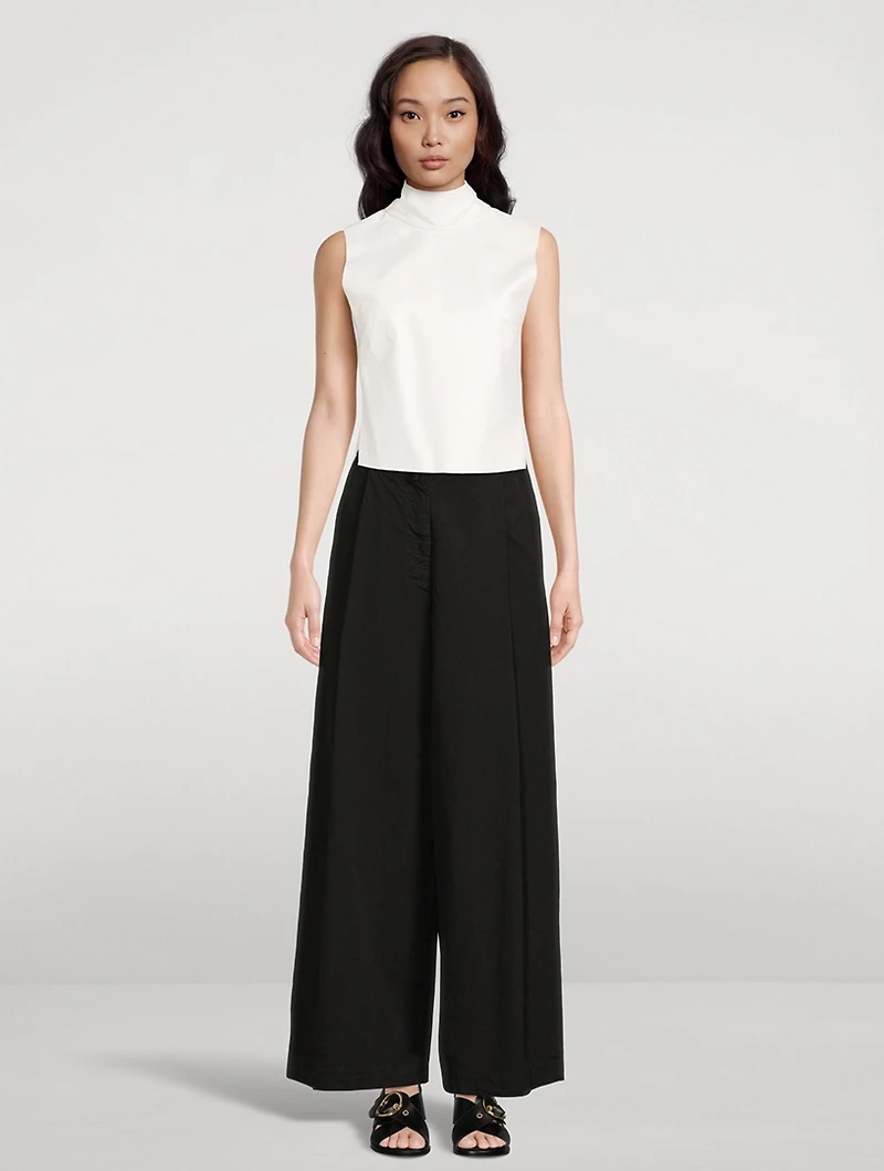 Larma Leather Sleeveless Turtleneck Bib