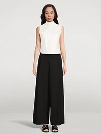 Larma Leather Sleeveless Turtleneck Bib